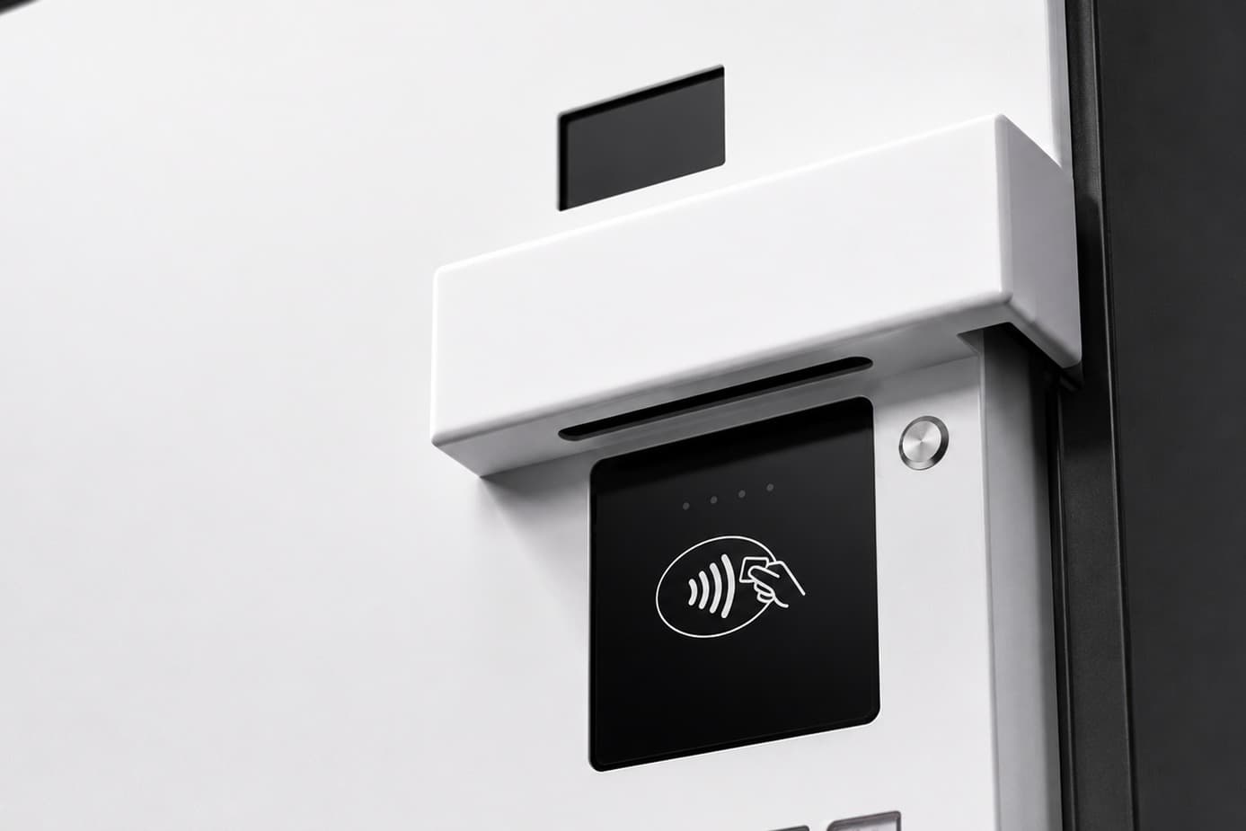 SECO Karl4 Zahlungsterminal am Vape-Automat Outdoor: kontaktlos zahlen mit Karte, Apple Pay und Google Pay